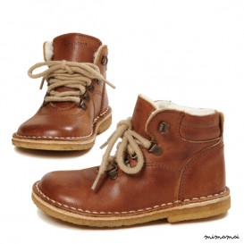 Leather and sheepskin boot camel