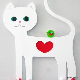 Perchero Gato Blanco