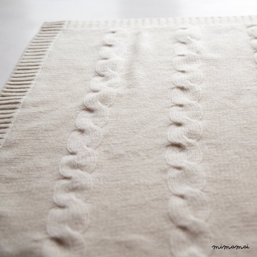 Cashmere Cable Blanket - Natural White