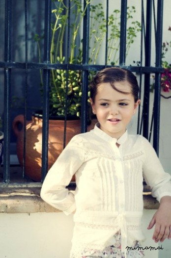 Girl ivory top, Toddler cotton top, Cotton top
