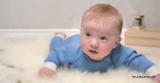 Personalised Cotton Knit Blue Baby Romper