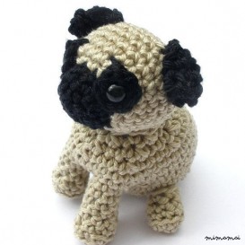Crochet Pug stuffed toy