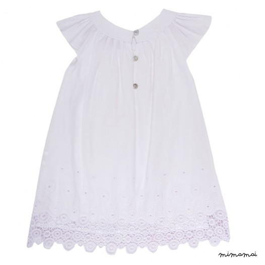 Dress 100% cotton... White dress... Dress classic... Embroidered dress