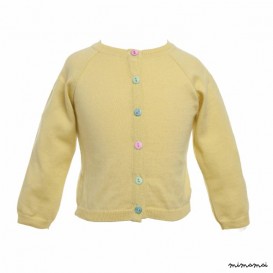 Classic Cardigan In Lemon Yellow