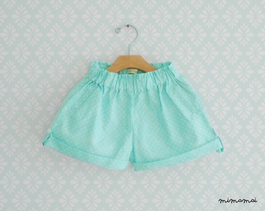 Polka dots Mint Shorts for girls