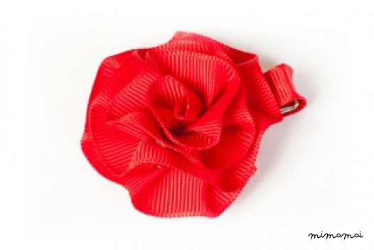 Rosette Hair Clip - Red