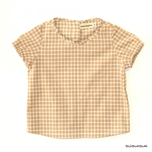 Gingham Cream Blouse