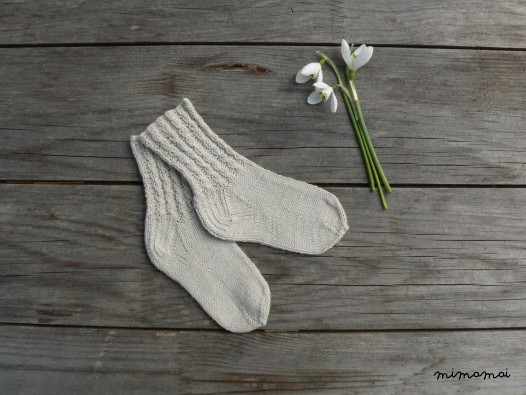 Hand knit baby summer socks - baby cotton socks - newborn socks