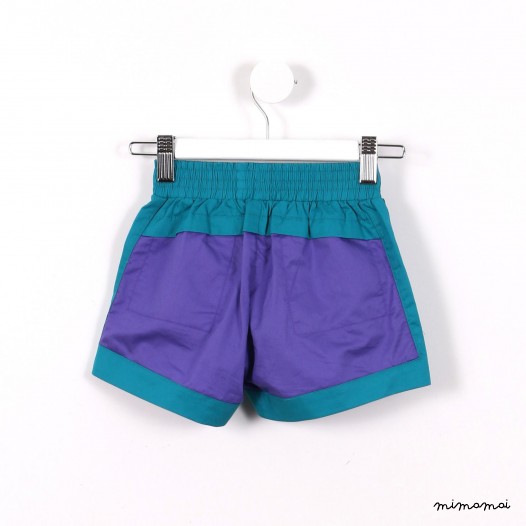 Contrast Stretchband Shorts purple