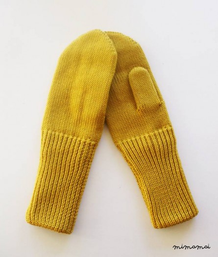 Children's double knitted merino wool long mittens/winter mittens