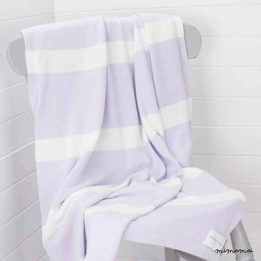 Lilac & White Large Cotton Children's Blanket