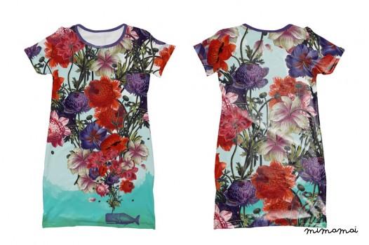 GIRLS - Whale Flowers T-shirt Dress