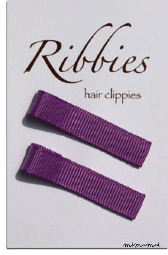Pair of Plain Purple Hairclips