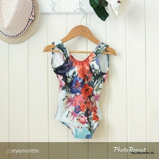 GIRLS - Whale Flowers Swimsuit Kids