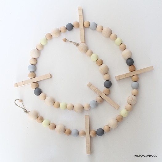 Guirlande en perles de bois Solal