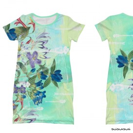 Florals and Dragonflies T-shirt Dress Girl
