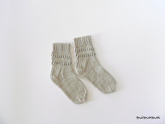 Hand knit baby cotton socks - baby socks - newborn summer socks