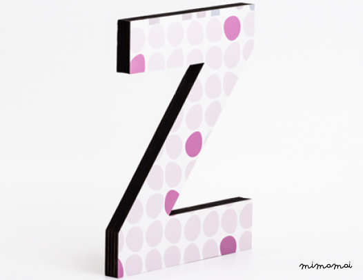 lettera in legno Z - trama pallini