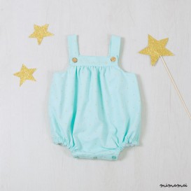 Rompers baby girls, Pretty mint with golden dots romper, Girls Bubble