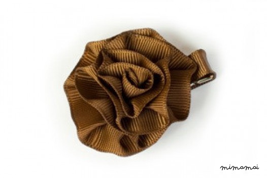 Rosette Hair Clip - Brown