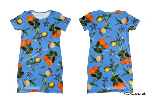 GIRLS - Fruits and Starfish T-shirt Dress