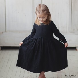 BLACK SMOCK DRESS