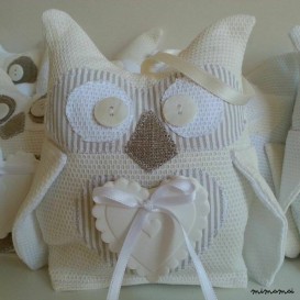 Gufi di cotone NON PROFUMATI. RIGHE bianche e beige