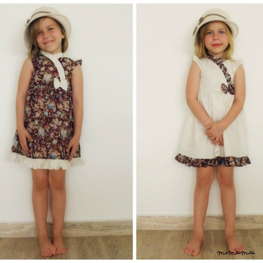 Floral plum Dress for toddler and little girls