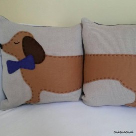 Dog cushion, Sausage dog cushion, daschund cushion set