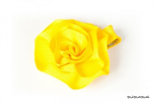 Rosette Hair Clip - Yellow