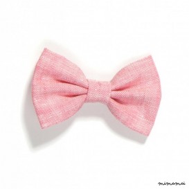 Bow Clip in Pink Linen