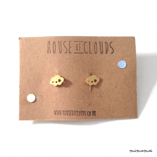 Cloud and star earrings - Gold