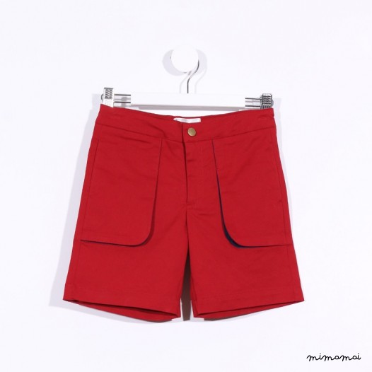 Round Pocket Shorts red and blue