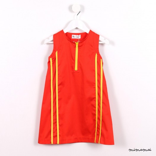 Contrast Piped Dress orange