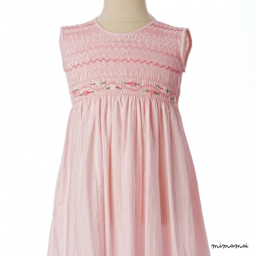 Bordered Patch smocked dress