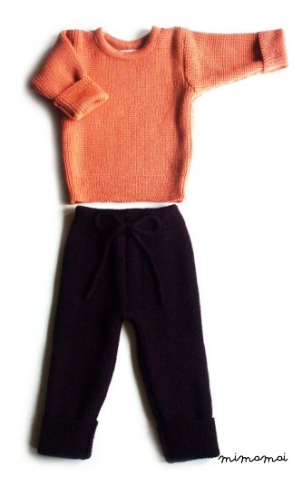 Babies/Children's/Toddlers Virgin wool round neck sweater and pants set