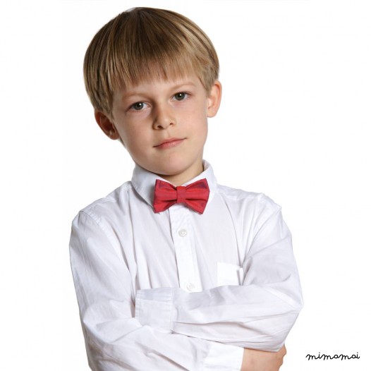 Child dark-red bow tie, wild silk